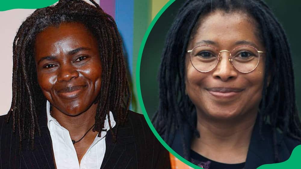 Tracy Chapman during the 2012 Kennedy Center Honors (L). Alice Walker posing for a photo at the Michigan State University campus in 1998 (R)