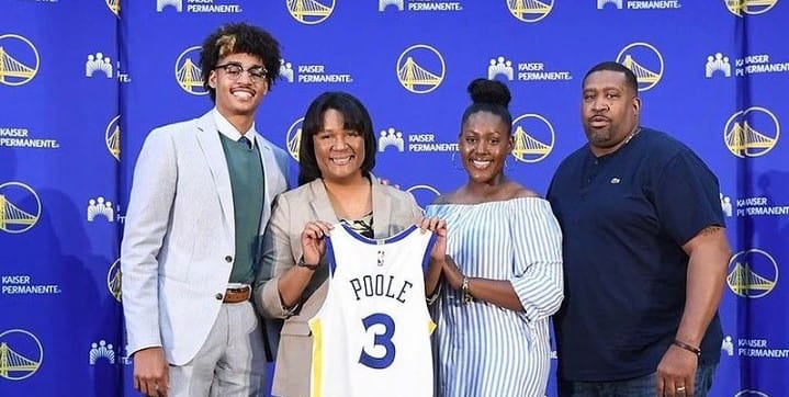 Who is Jordan Poole's mother?