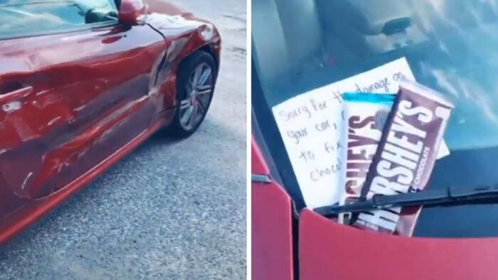 Stranger smashes into parked car, can't afford the repair and leaves chocolate instead