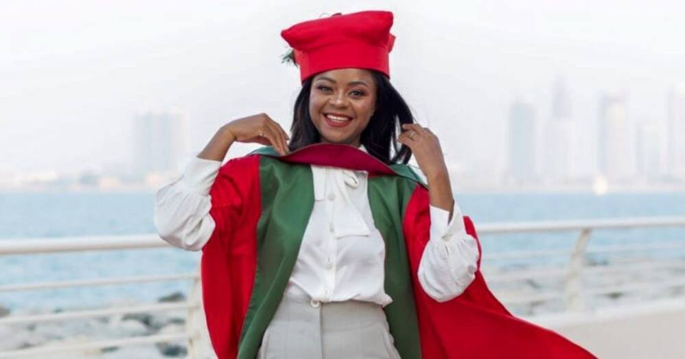 Stunning lady, celebrates, PhD, inspires South Africans