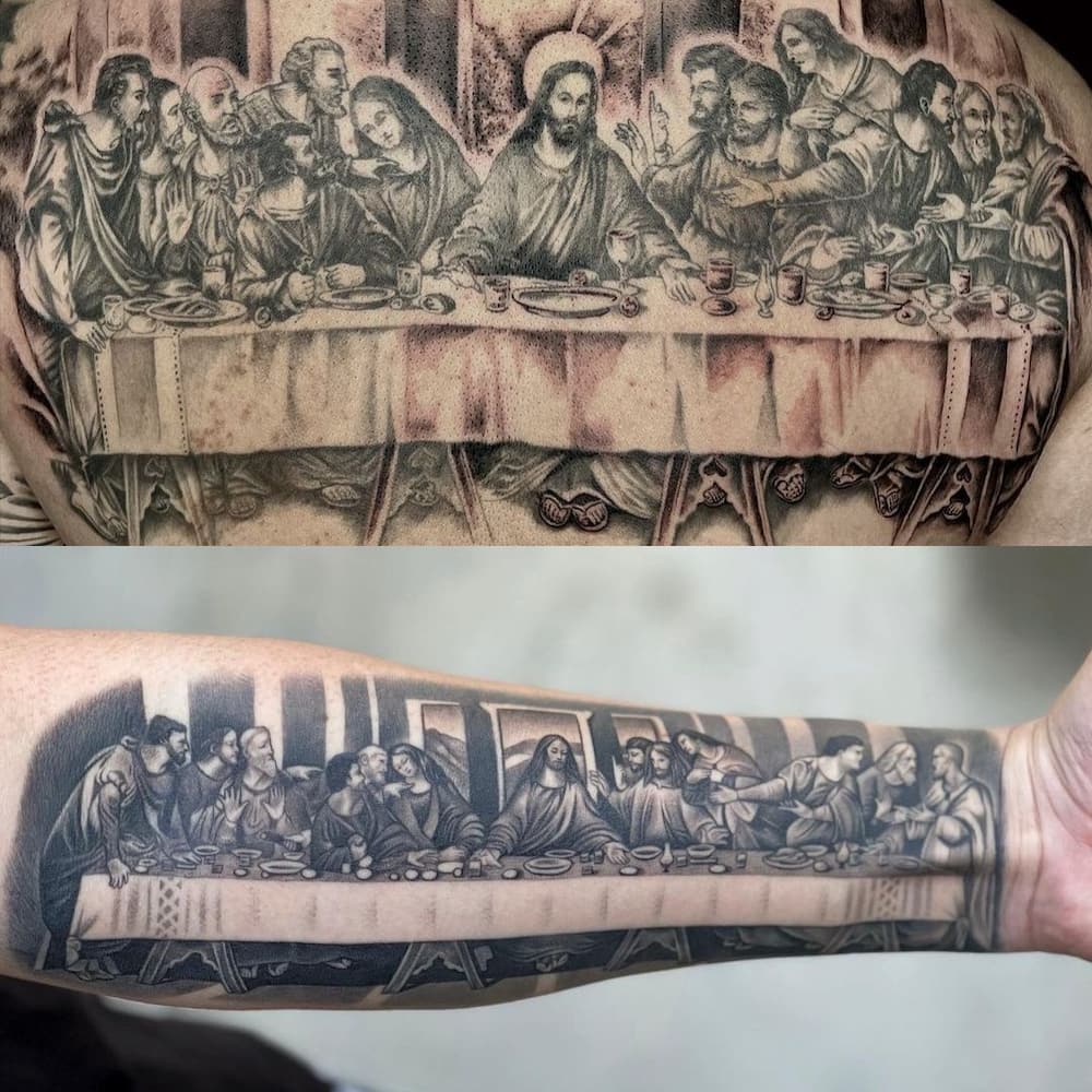 religious forearm sleeve tattoos