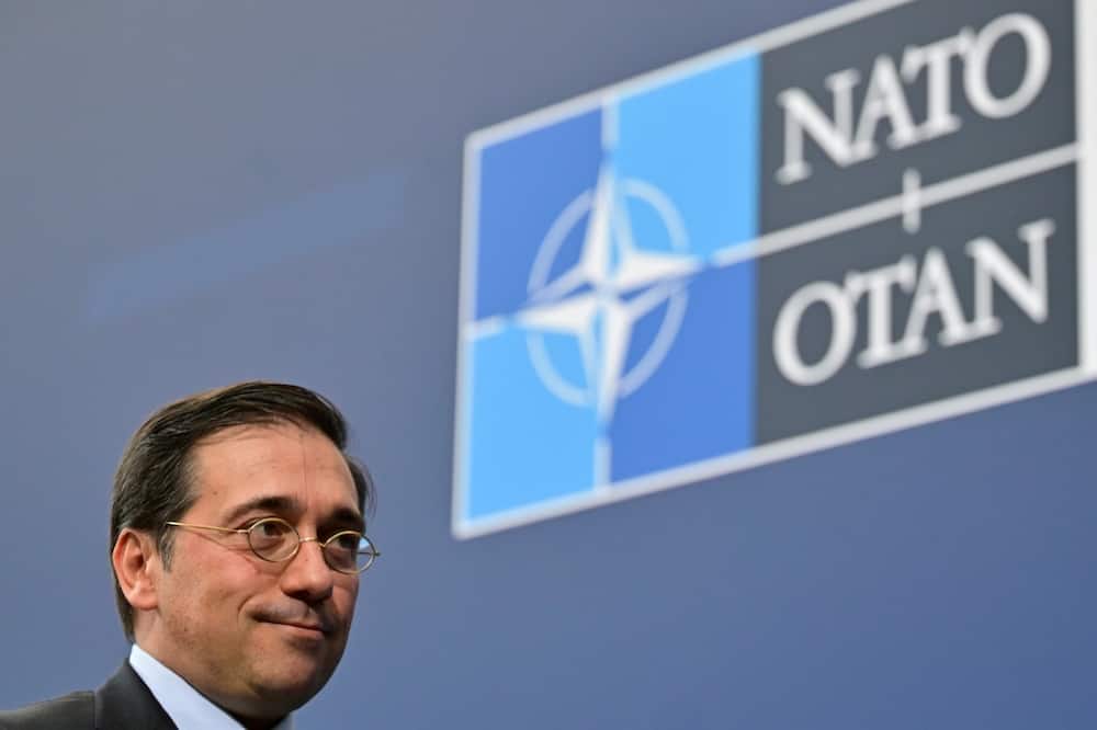 Spanish Foreign Minister Jose Manuel Albares Bueno is seen at a meeting of NATO foreign ministers in Brussels is May 2022