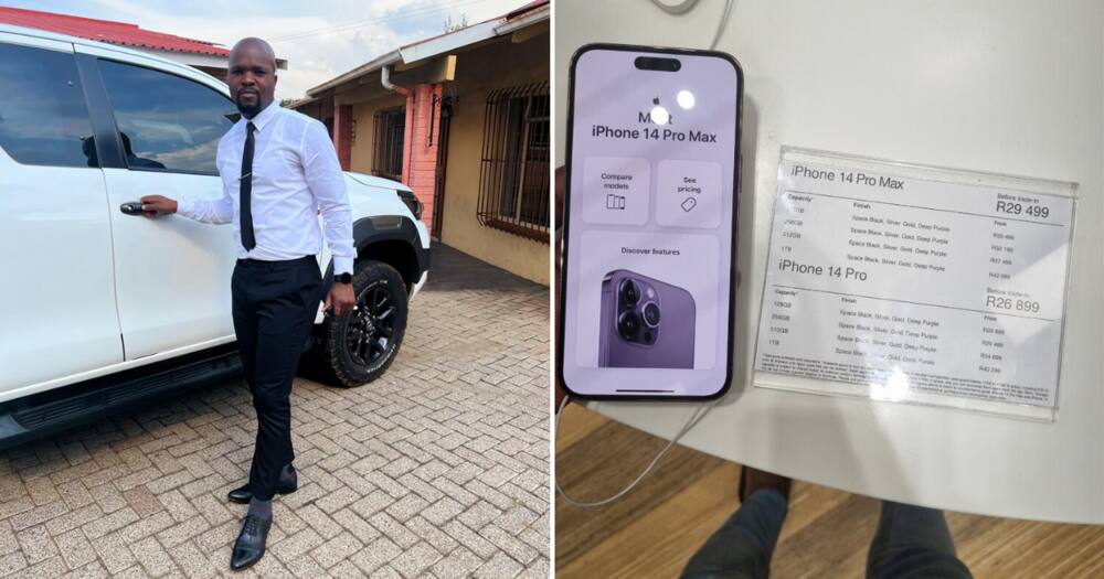 A dude decided to reward himself for all his hard work by buying an iPhone 14 Pro Max.
