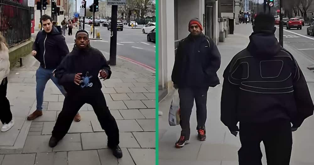 A man from France participated in the 'Tshwala Bami' dance challenge on London streets