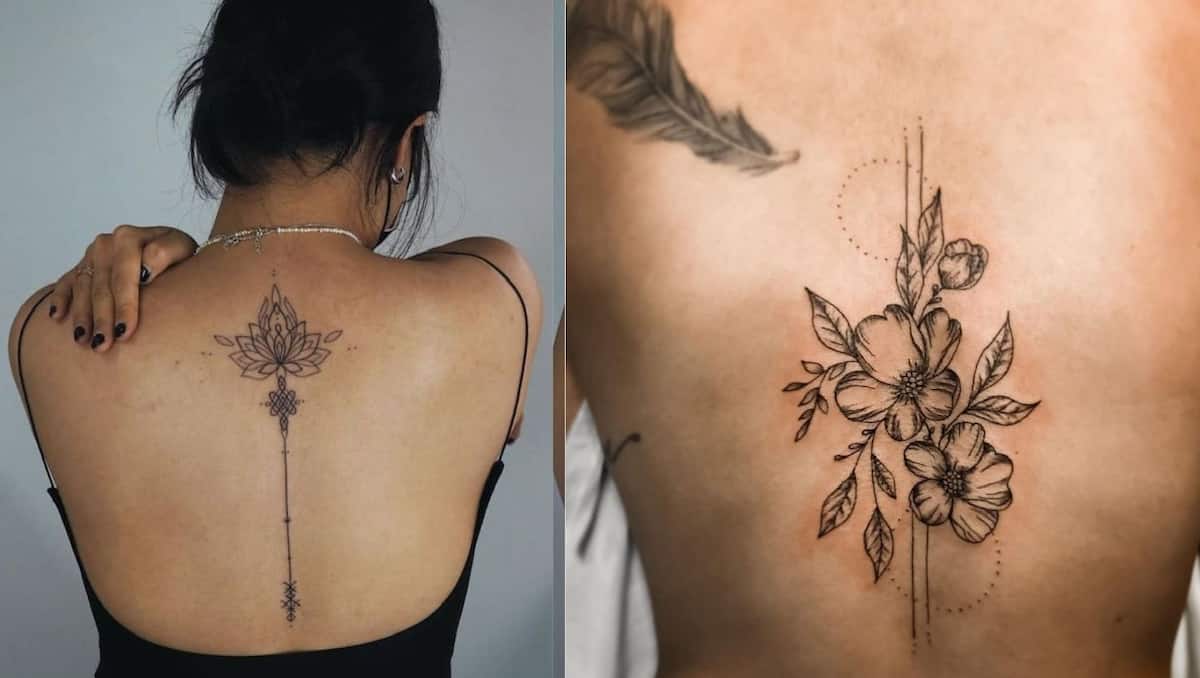 Spine tattoo ❤️ meaning, photos, sketches and examples