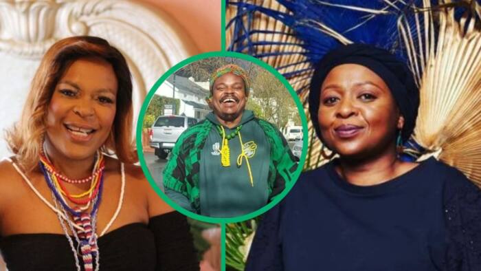 Zodwa Wabantu and Manaka Ranaka get rewarded with portraits from Rasta the Artist after comical boxing match