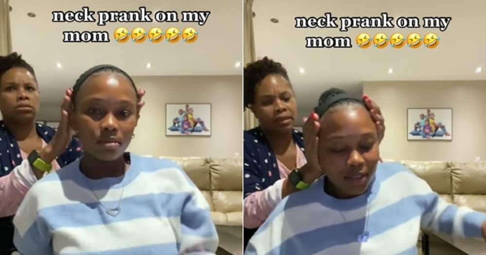 TikTok neck prank on mom