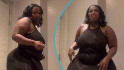 Plus-size lady with heavy behind dances hard in TikTok video, folks go gaga: "Naturally perfect"