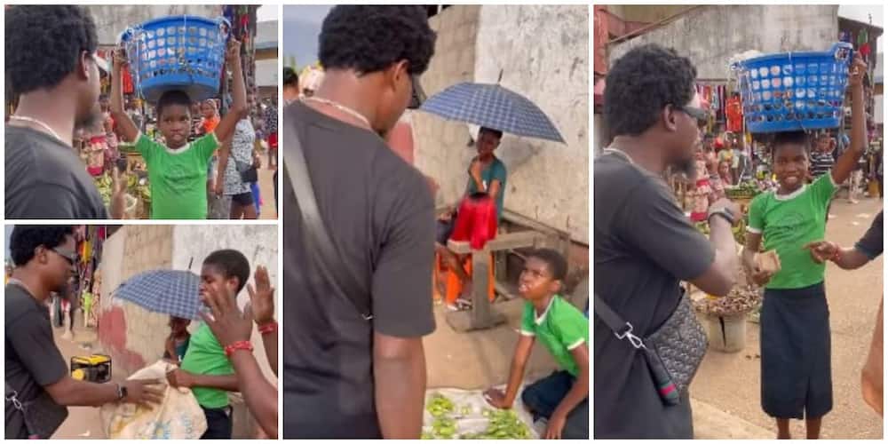 Reactions as stranger buys all the wares of street seller, gives her additional 10k for her widow mum