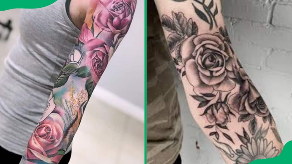 Rose arm tattoos