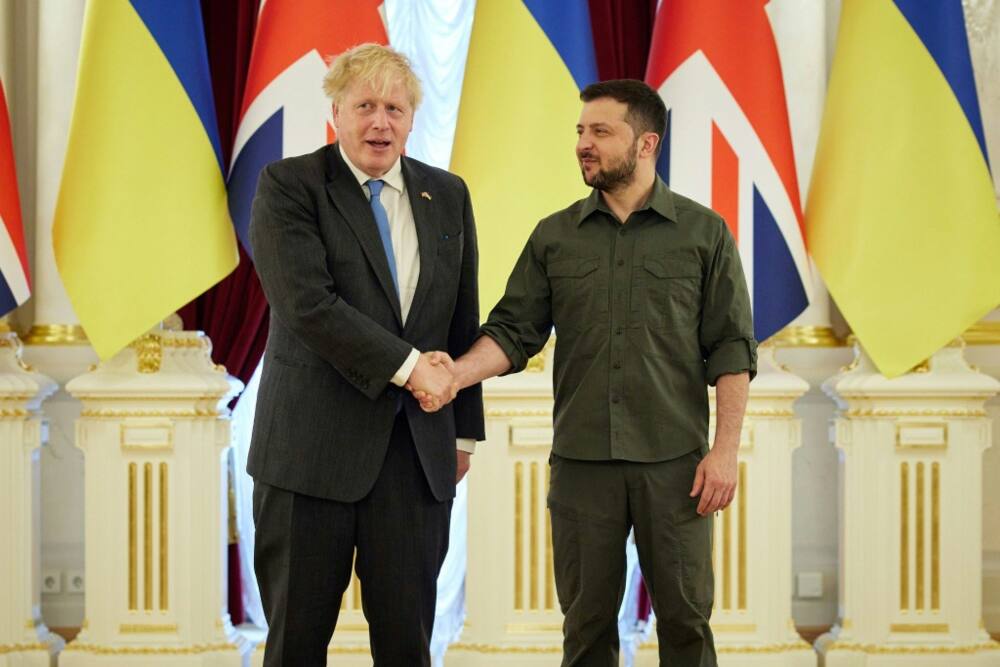 British Prime Minister Boris Johnson made a surprise visit to Kyiv to meet President Volodymyr Zelensky