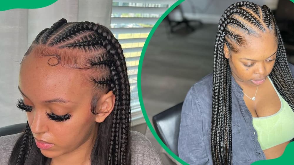 Stitch braids with curly ends