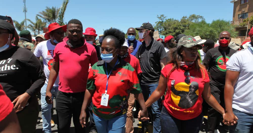 EFF protested racial discrimination outside Siemens in Midrand