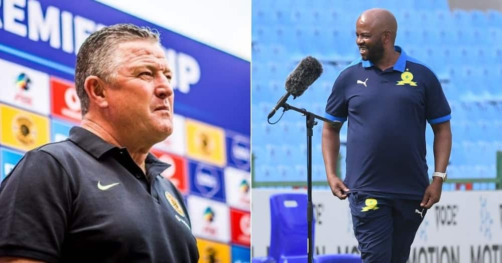 Mamelodi Sundowns coach Manqoba Mngqithi feels sympathy for former Kaizer Chiefs coach Gavin Hunt. Image: @kcfcofficial/@Masandawana/Instagram/Twitter