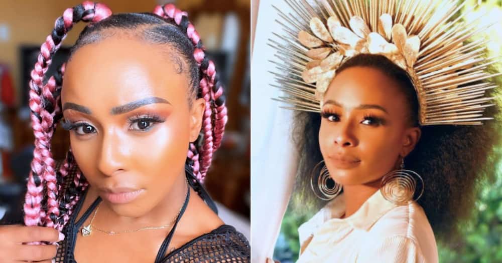 Living soft: Boity shows off her customised diamond necklace