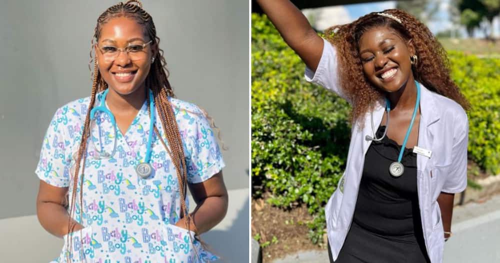 A young lady celebrated becoming a doctor
