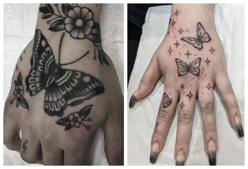 Sunset hand tattoo