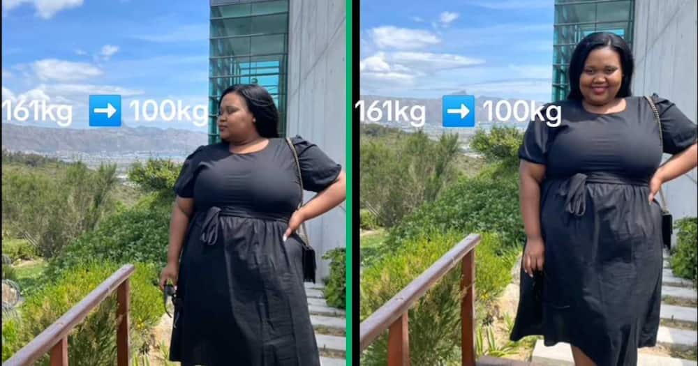Woman shows her remarkable weight loss journey from 161kg to 100kg