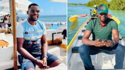'Muvhango' star Gabriel "Azwindini" Temudzani drops 5 pics and clips from his lush Mauritius vacation, SA awed