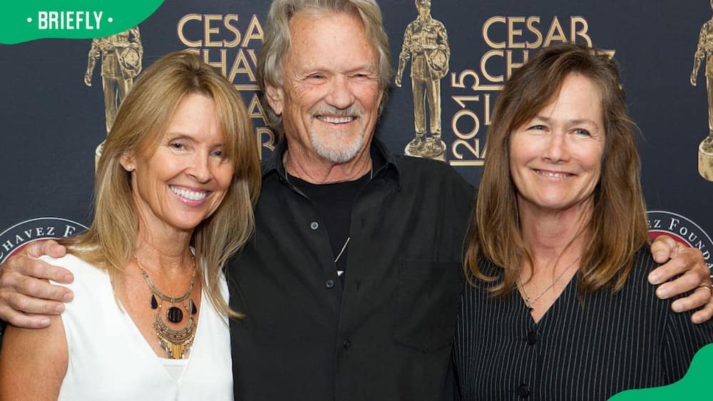 Tracy Kristofferson, Kris Kristofferson and Lisa Meyers (L-R) attending the Cesar Chavez Legacy Awards