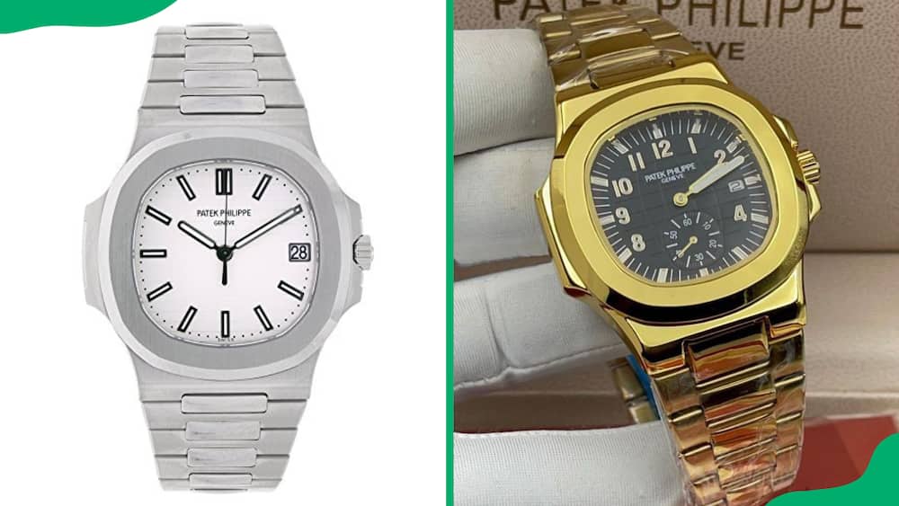 Silver and brown Patek Philippe Stainless Steel watches