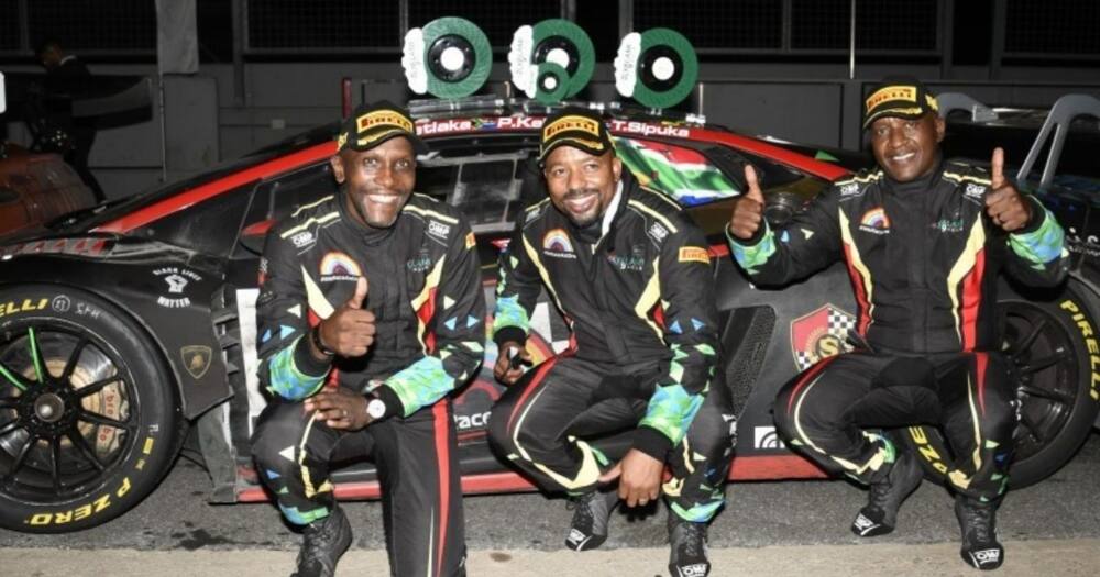 History made: Xolile Letlaka, Tschops Sipuka and Phillip Kekana - the first all-black African driver-crew in Kyalami 9 Hour history