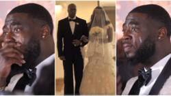 Groom weeps as bride walks down the aisle, emotional video stirs reactions