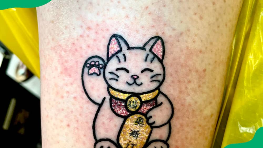 Lucky cat tattoo