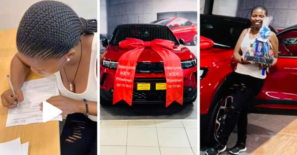 A young lady spoils herself with a Opel Mokka