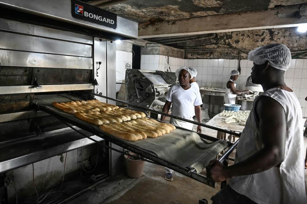 A bakery in Yopougon, a working class suburb of Abidjan, where the flour mix is used to make bread. Consumers may take time to adapt to the starchier taste, say bakers