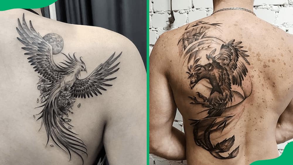 Black phoenix tattoo designs