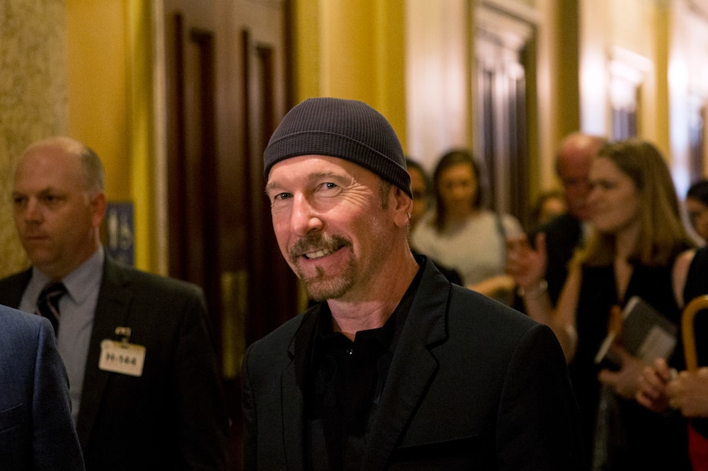 The Edge walks through at the US Capitol in Washington, DC