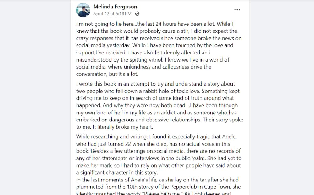 Melinda Ferguson responded to the backlash she received