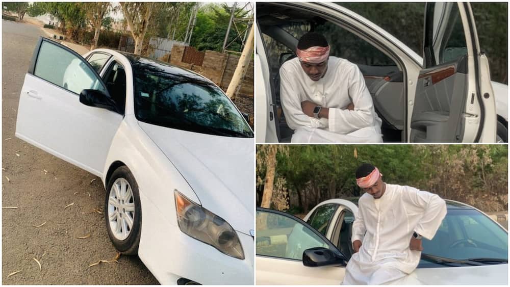 Young Nigerian man buys his first car, shares photos to celebrate, stirs massive reactions