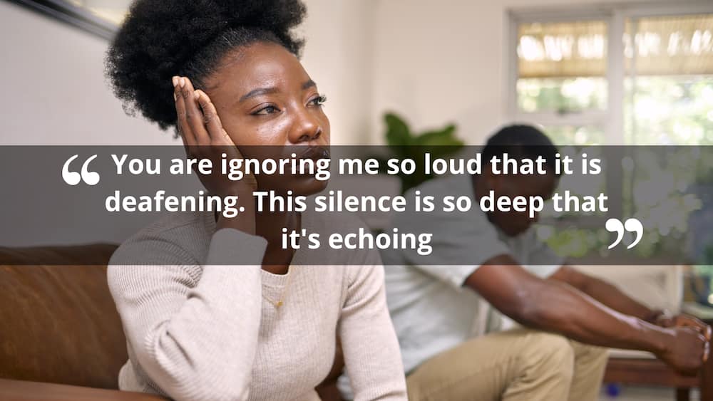 You are ignoring me so loud that it is deafening. This silence is so deep that it's echoing