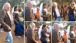 Viral video of madala busting impressive dance moves at rural wedding leaves Mzansi peeps impressed