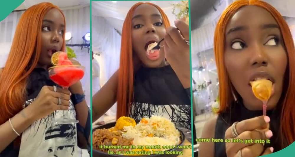 Video as lady shows rich delicacies she received after attending wedding uninvited