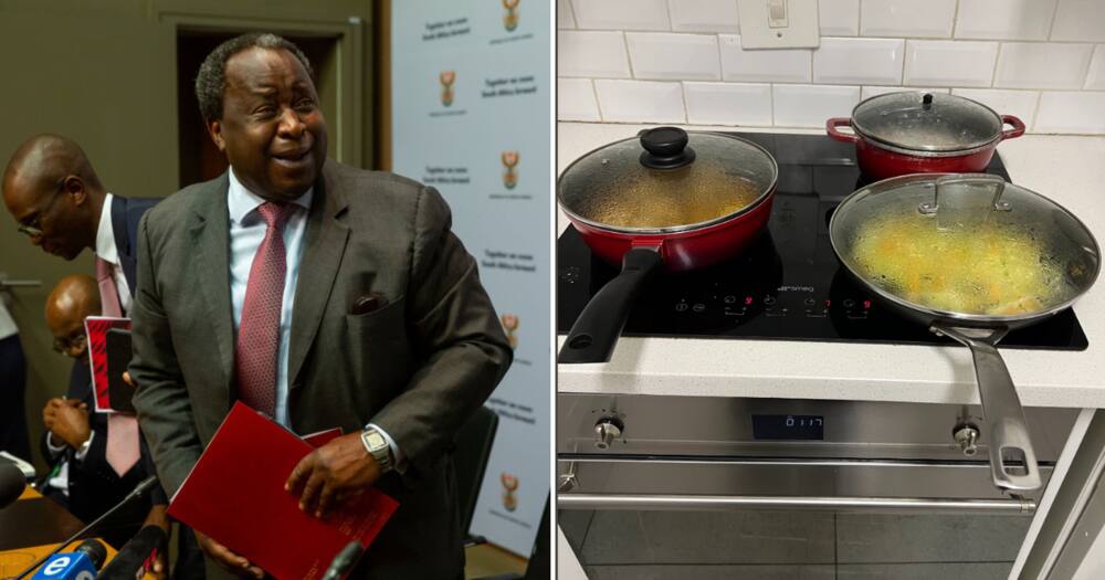 Tito Mboweni shared pictures of his nieces cooking and Mzansi poke light fun at it