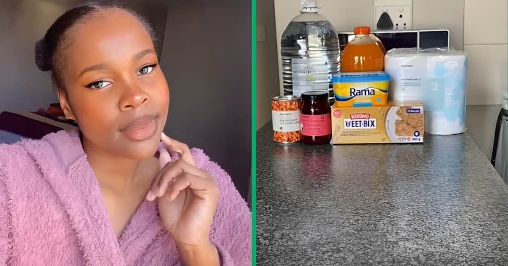 A Mzansi woman posted a TikTok video of her weekly Woolworths groceries