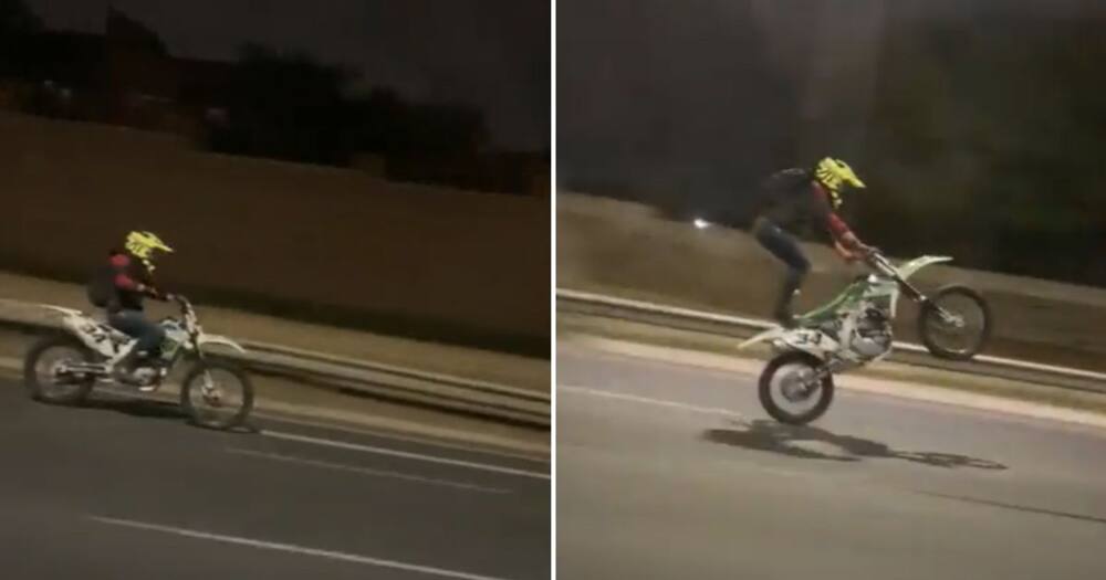 Biker pulls stunts in video