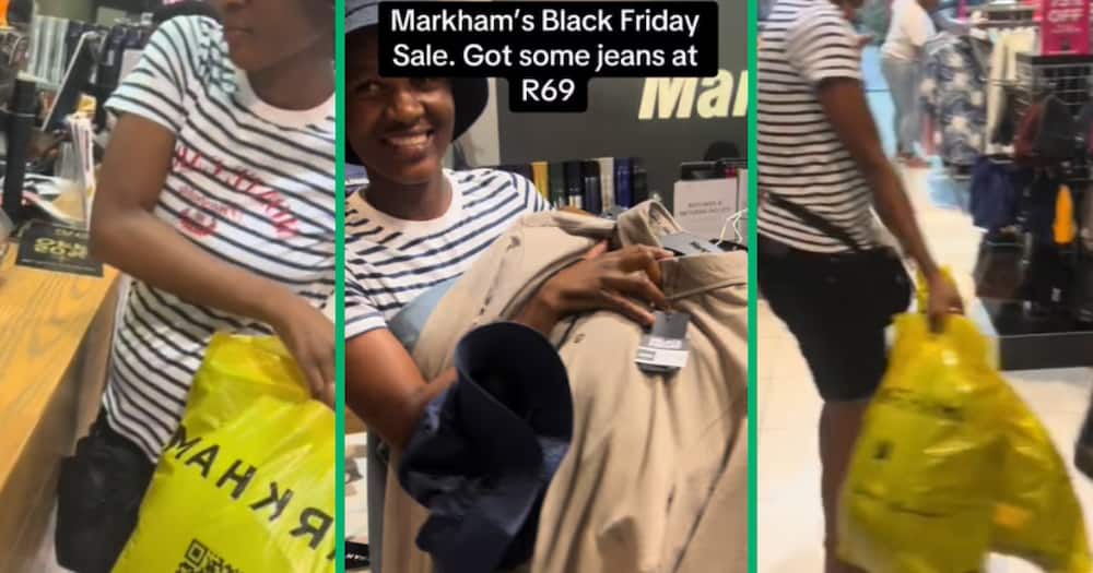 viral TikTok video, a South African woman, @tebatsotk0, reveals jaw-dropping Black Friday deals at Markhams