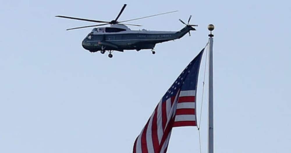 Donald Trump leaves White House for last time as US president aboard Marine 1