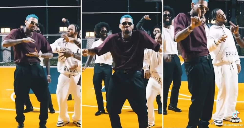 Chris Brown hit the 'Tobetsa' dance moves in a viral video