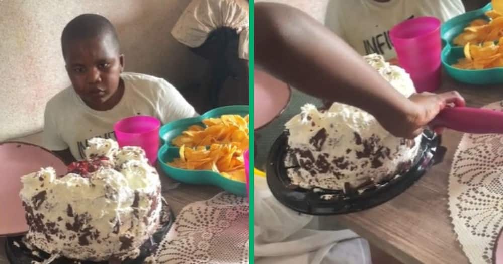 TikTok video shows toddler cutting cake