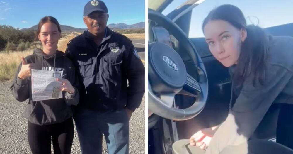 Young woman trends for being pulled over for the first time by metro cops
