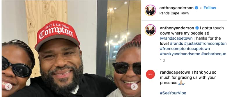 Anthony Anderson in Cape Town