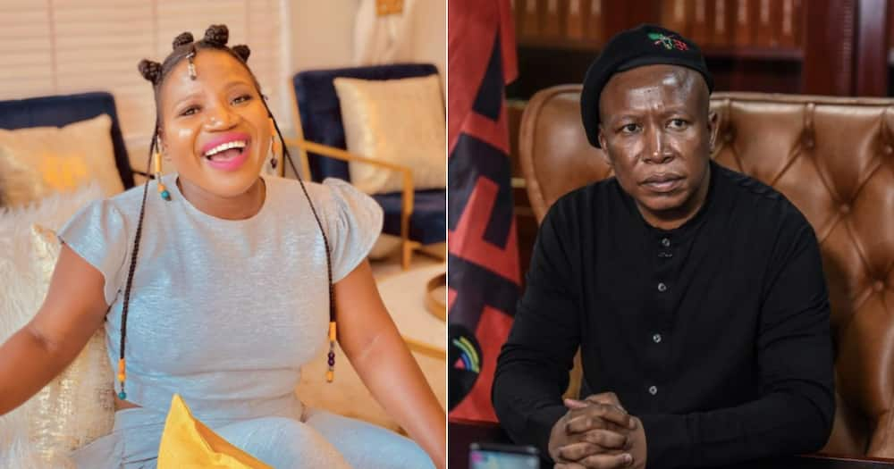 Makhadzi shares throwback having fun with Julius Malema at his birthday party