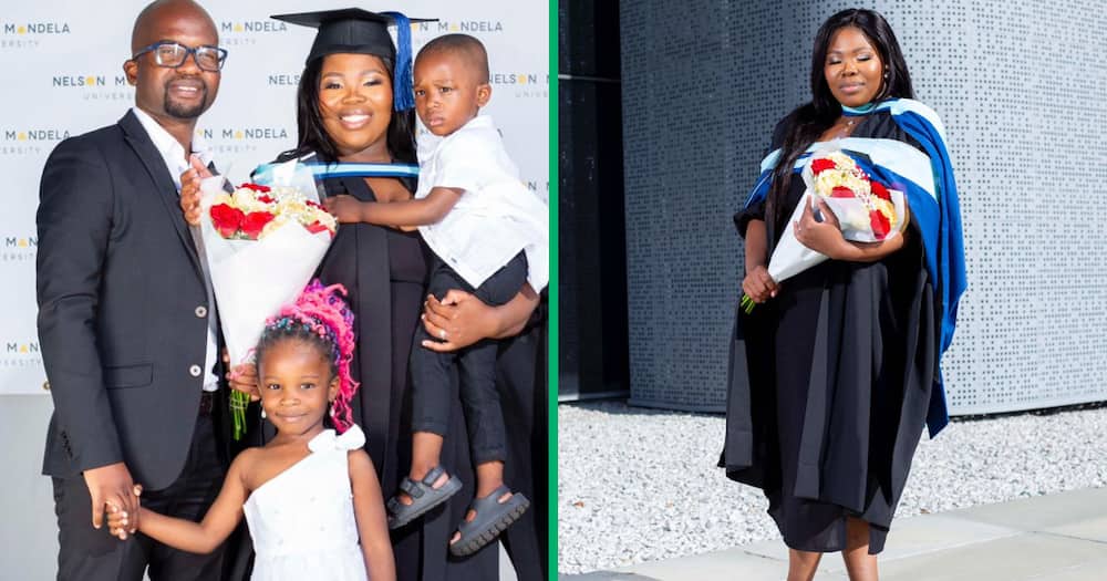The mom recently bagged her master's degree and wants her PhD. She has two kids.