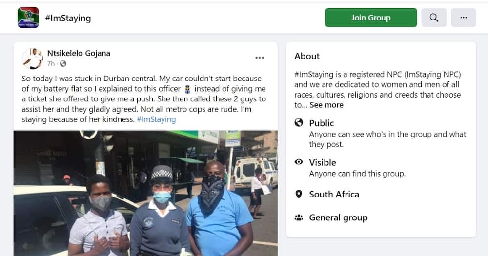 Ntsikelelo Gojana has praised the Durban Metro Police officer for helping him in the CBD, Image: Facebook