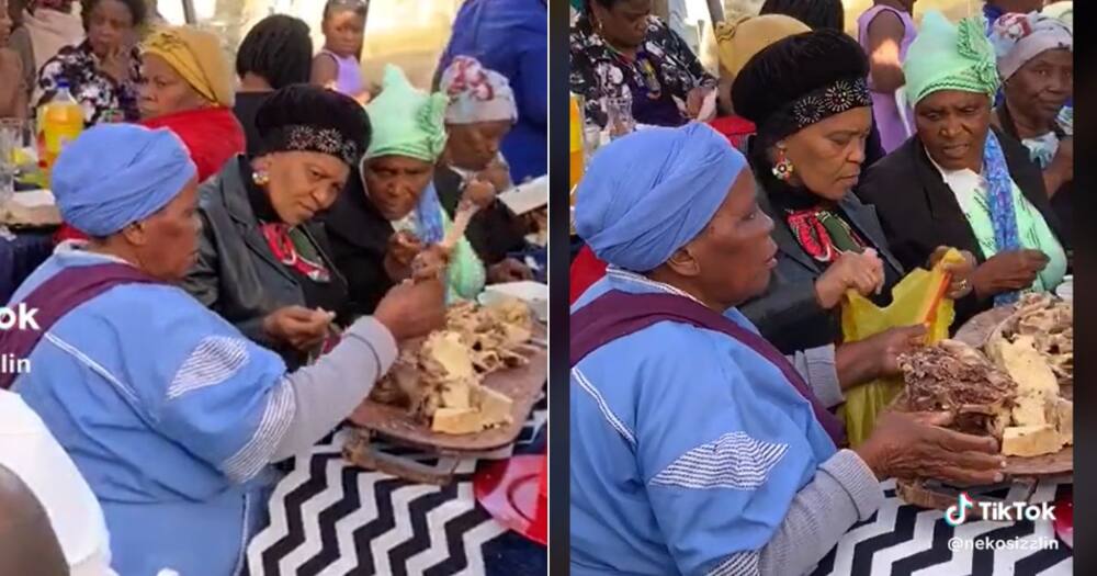 TikTok video shows granny taking meat served at ocassion